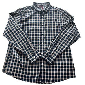 Men's UNTUCKit Dorin Blue Plaid Shirt Long Sleeve Button‎ Front Lumberjack